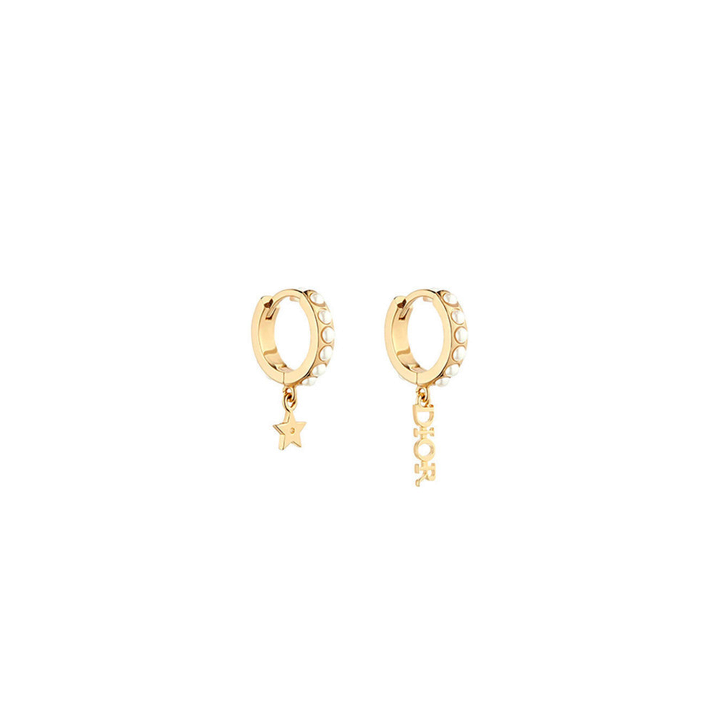 DIOR DIOR(R)EVOLUTION FAUX PEARL GOLD TONE EARRINGS E1458DVORS_D301